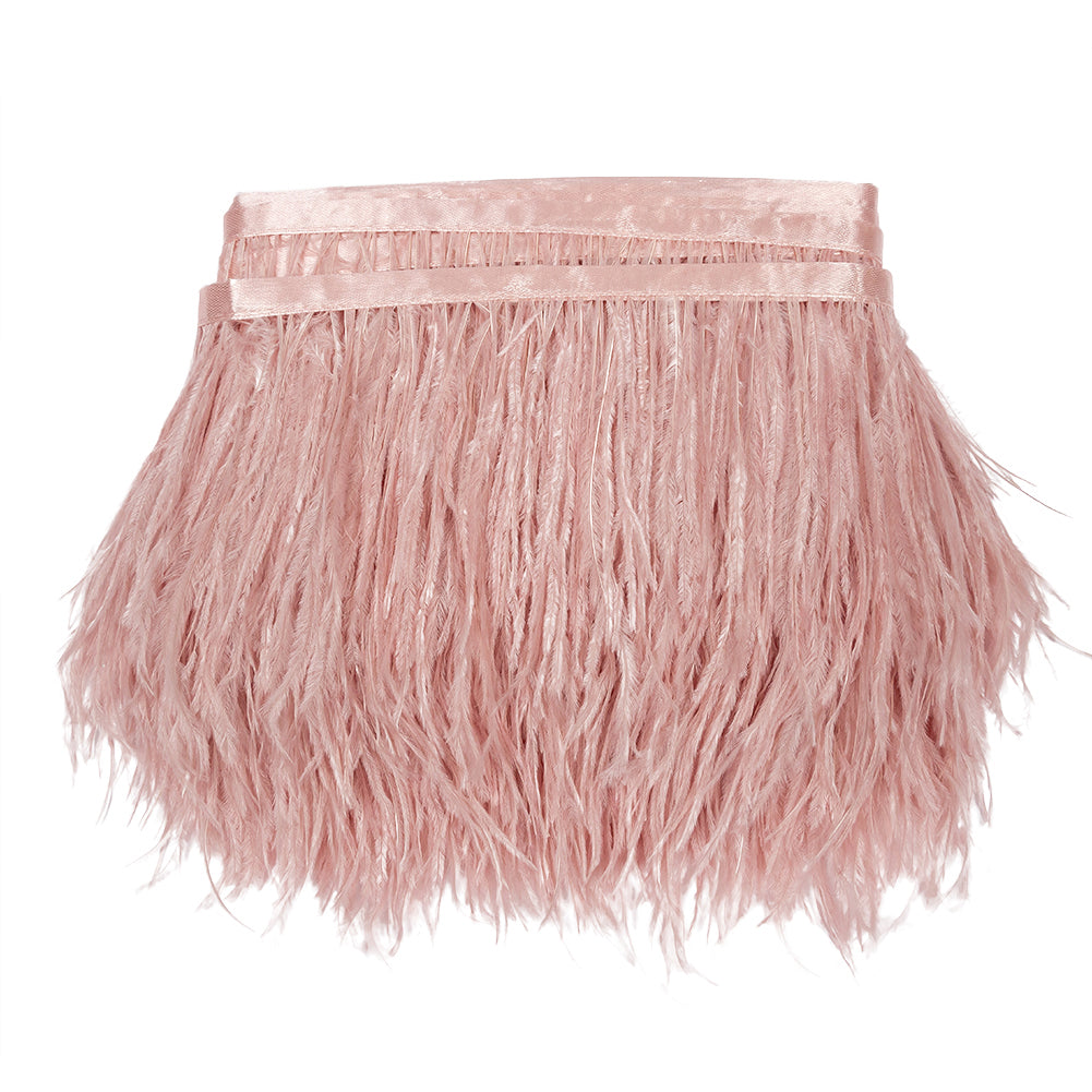 Ostrich Feather Fringe Trim 5" Single Ply - Pink - Aviana Collection Ostrich Feather Fringe Trim 5" Single Ply - Pink - Aviana Collection