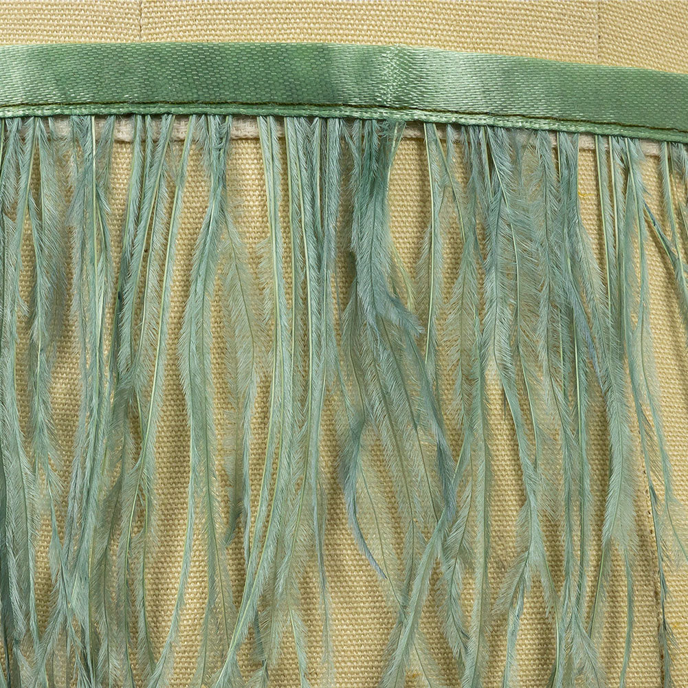 Ostrich Feather Fringe Trim 5" Single Ply - Jade - Aviana Collection - Detail Ostrich Feather Fringe Trim 5" Single Ply - Jade - Aviana Collection - Detail