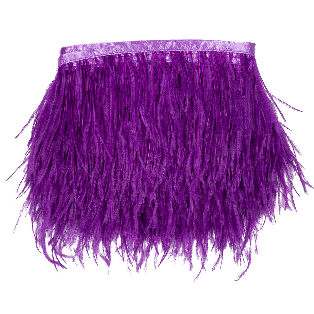 Ostrich Feather Fringe Trim 5" Single Ply - Sparkling Grape - Aviana Collection Ostrich Feather Fringe Trim 5" Single Ply - Sparkling Grape - Aviana Collection