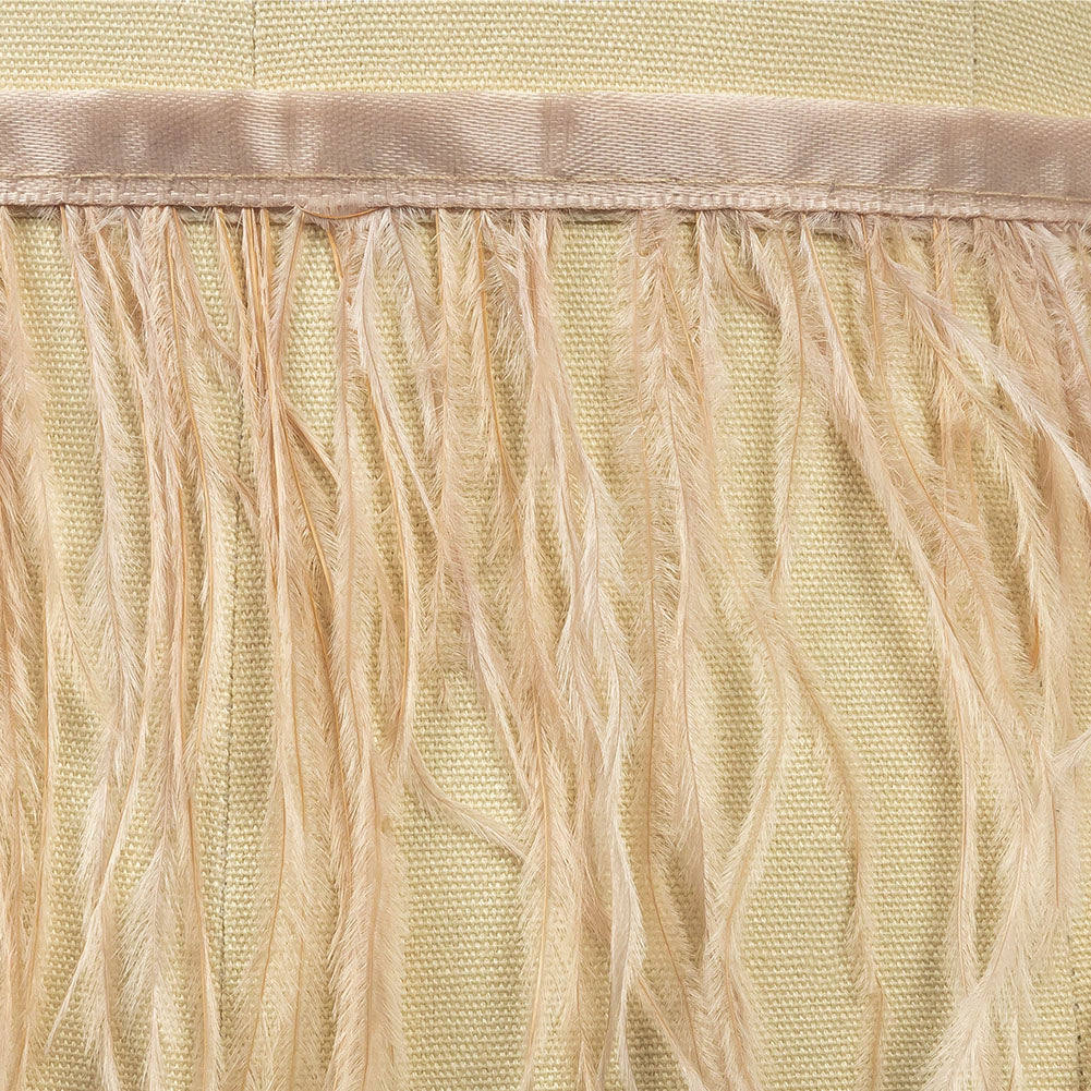 Ostrich Feather Fringe Trim 5" Single Ply - Dark Nude - Aviana Collection Ostrich Feather Fringe Trim 5" Single Ply - Dark Nude - Aviana Collection