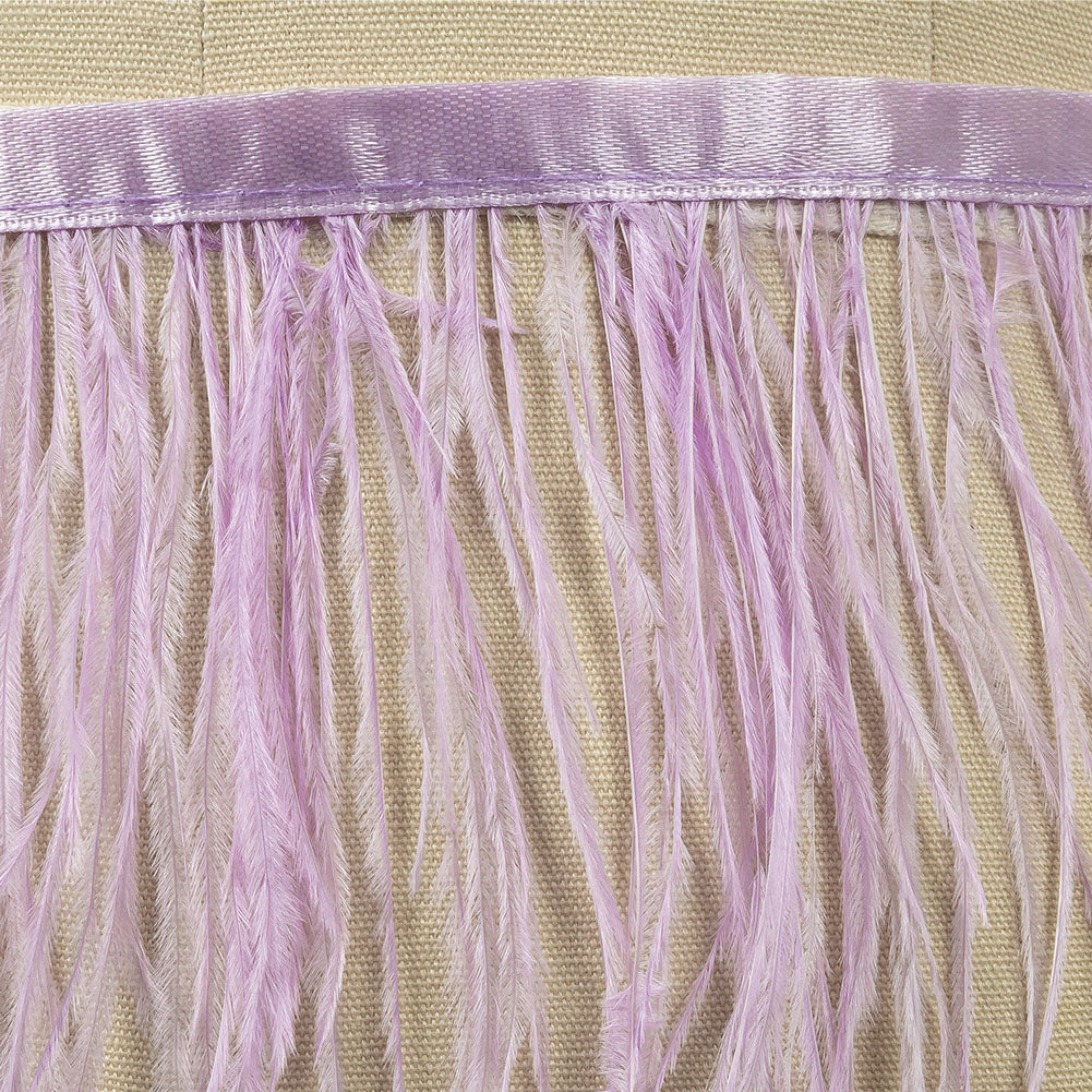 Ostrich Feather Fringe Trim 5" Single Ply - Lilac - Aviana Collection Ostrich Feather Fringe Trim 5" Single Ply - Lilac - Aviana Collection