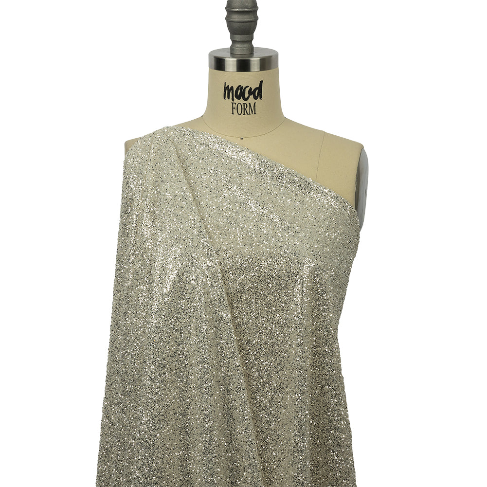 Double Faced Glitter Tulle - Off White and Silver - Gala Collection Double Faced Glitter Tulle - Off White and Silver - Gala Collection