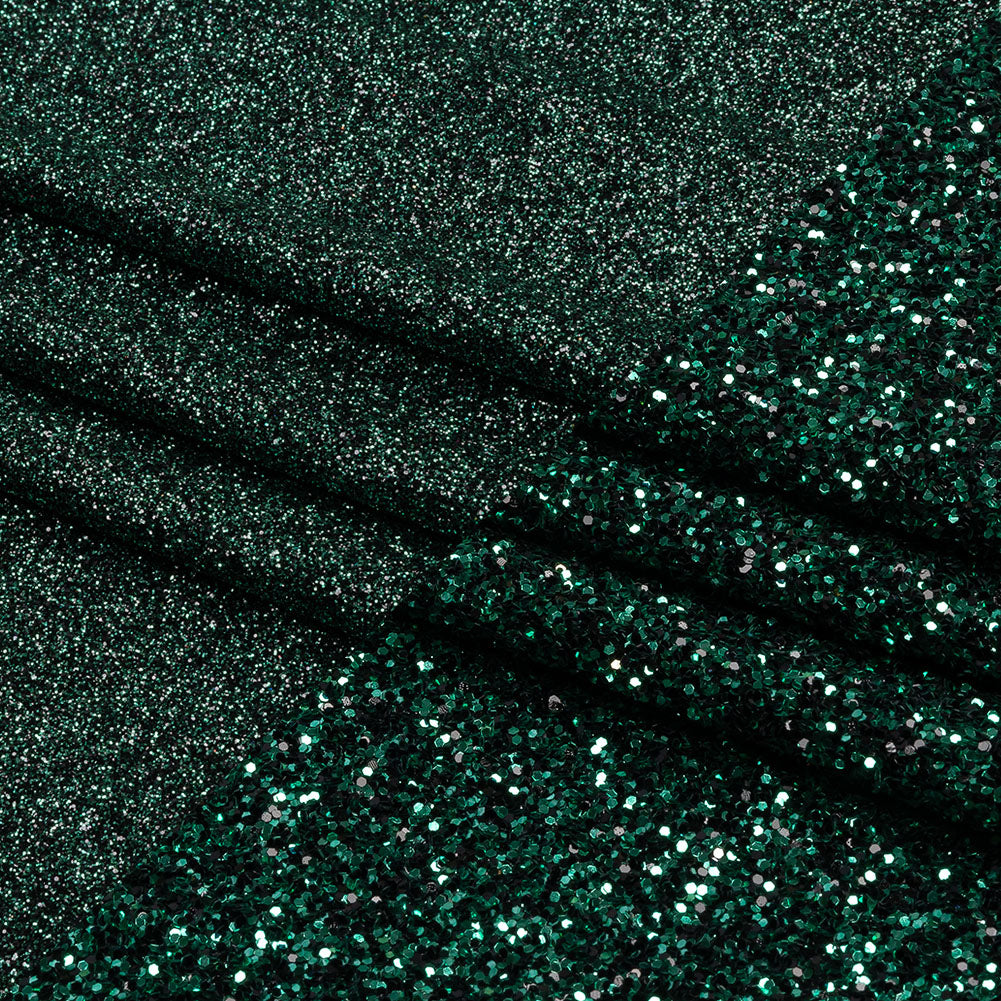 Double Faced Glitter Tulle - Dark Emerald and Black - Gala Collection Double Faced Glitter Tulle - Dark Emerald and Black - Gala Collection
