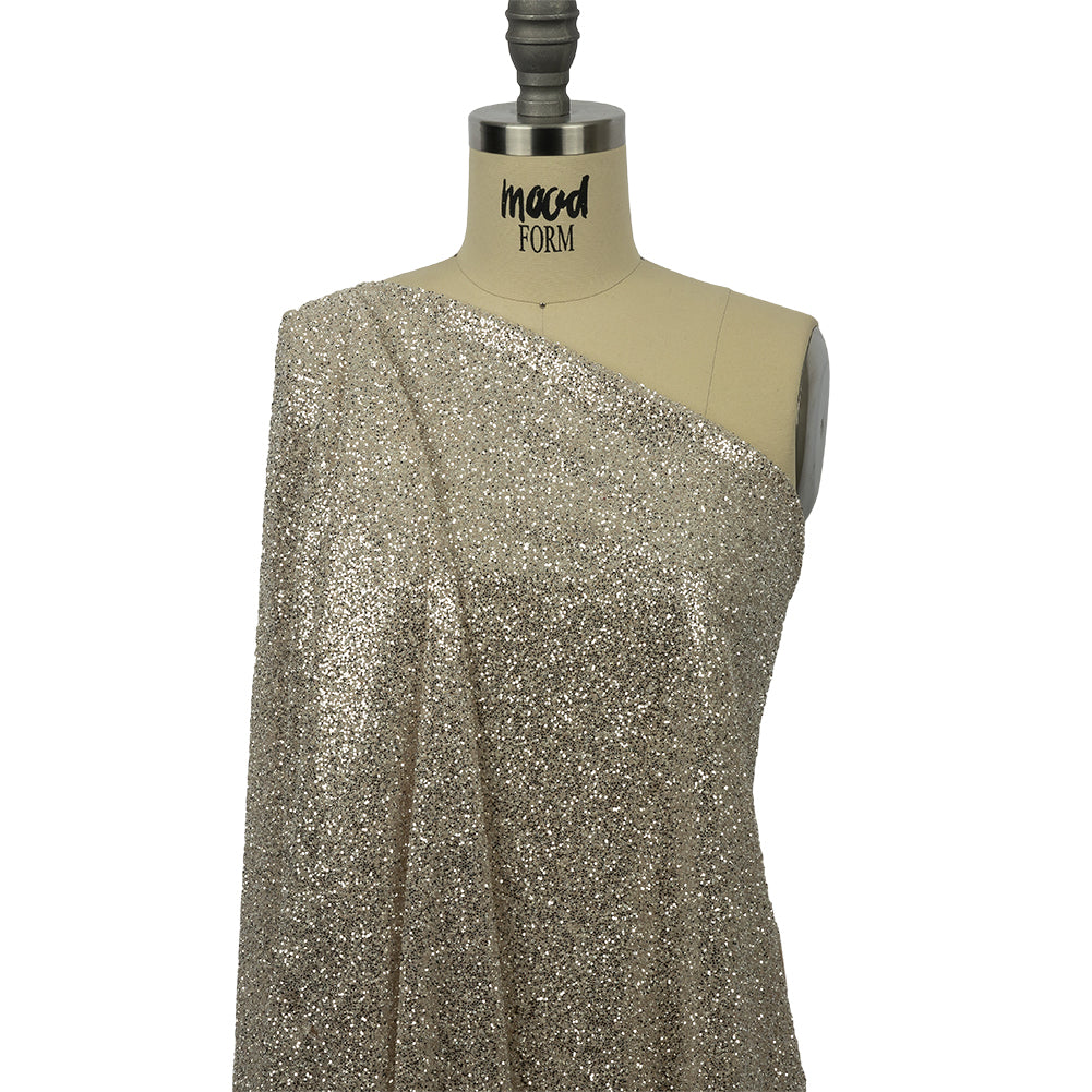 Double Faced Glitter Tulle - Nude and Platinum - Gala Collection Double Faced Glitter Tulle - Nude and Platinum - Gala Collection