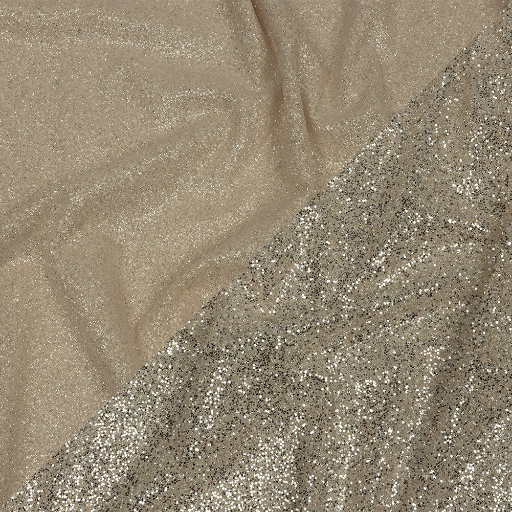 Double Faced Glitter Tulle - Nude and Platinum - Gala Collection Double Faced Glitter Tulle - Nude and Platinum - Gala Collection