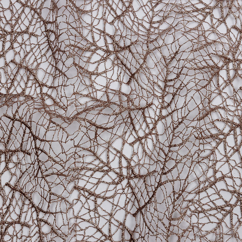 Guipure Lace with Glitter - Rose Webbed Branches Guipure Lace with Glitter - Rose Webbed Branches