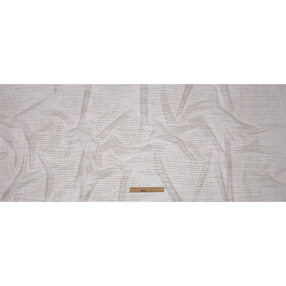 3D Puffy Glitter Tulle - Powder Pink Spotted Striations 3D Puffy Glitter Tulle - Powder Pink Spotted Striations