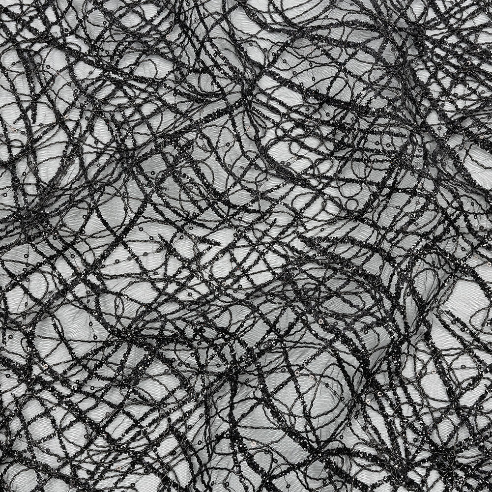 Corded Glitter Tulle with Sequins - Corded Glitter Tulle with Sequins -