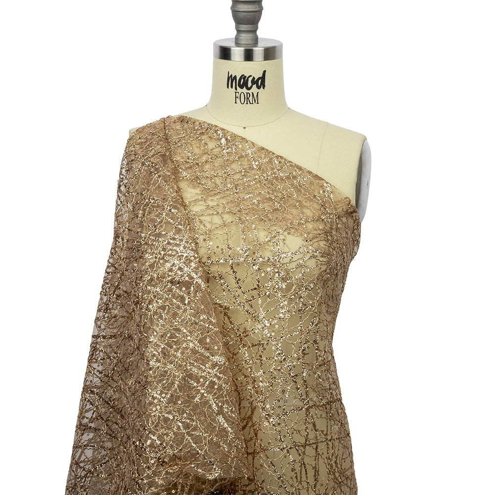 Corded Glitter Tulle with Sequins - Corded Glitter Tulle with Sequins -