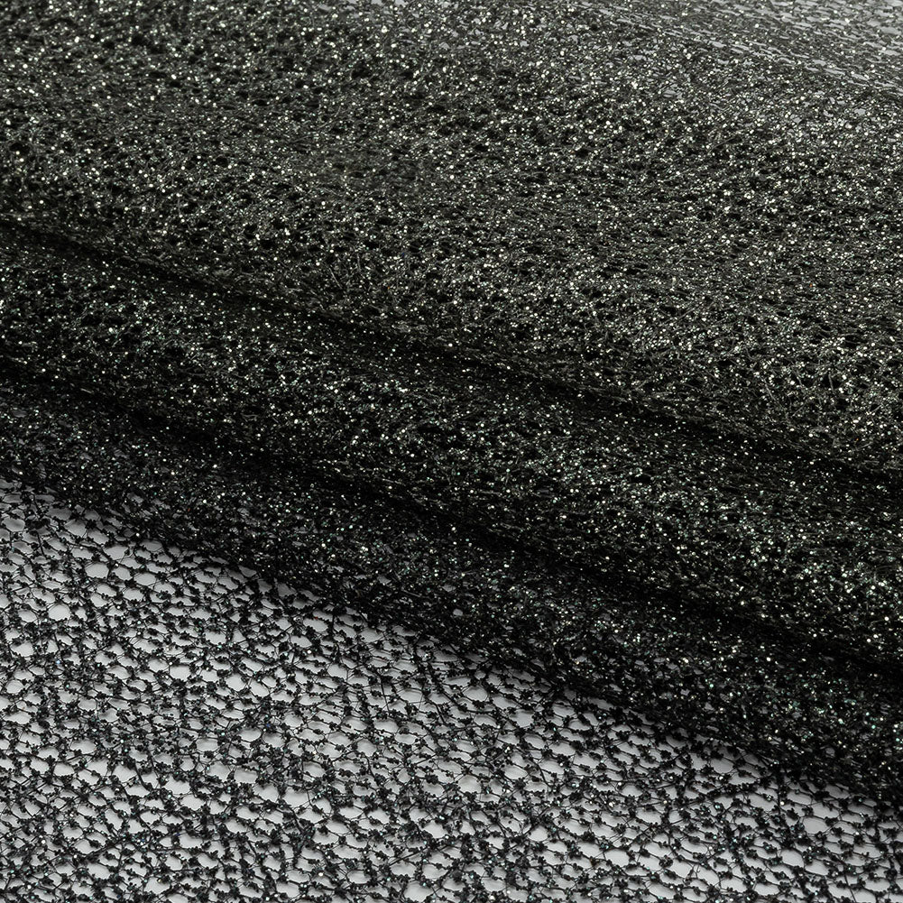 White and Black Ombre Glitter Webbing - Folded White and Black Ombre Glitter Webbing - Folded