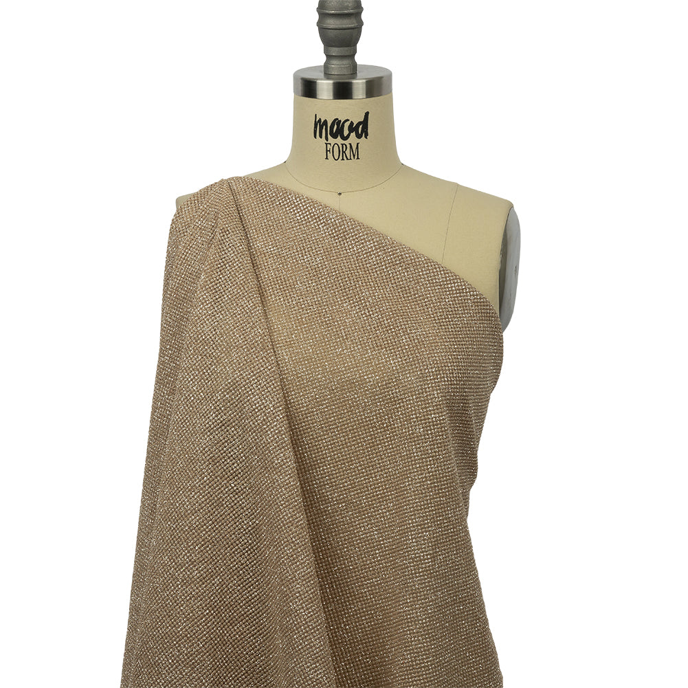 3D Puffy Glitter Tulle - Tan and Silver Packed Polka Dots - Drape 3D Puffy Glitter Tulle - Tan and Silver Packed Polka Dots - Drape