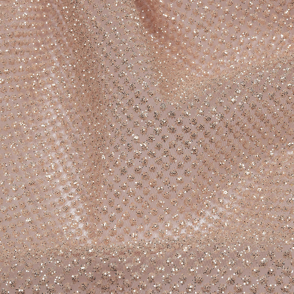3D Puffy Glitter Tulle - Pink and Silver Packed Polka Dots 3D Puffy Glitter Tulle - Pink and Silver Packed Polka Dots