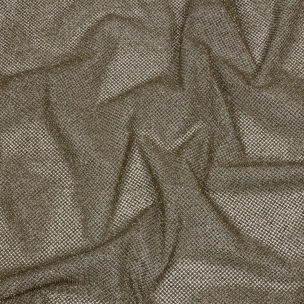 3D Puffy Glitter Tulle - Mink and Bronze Packed Polka Dots 3D Puffy Glitter Tulle - Mink and Bronze Packed Polka Dots