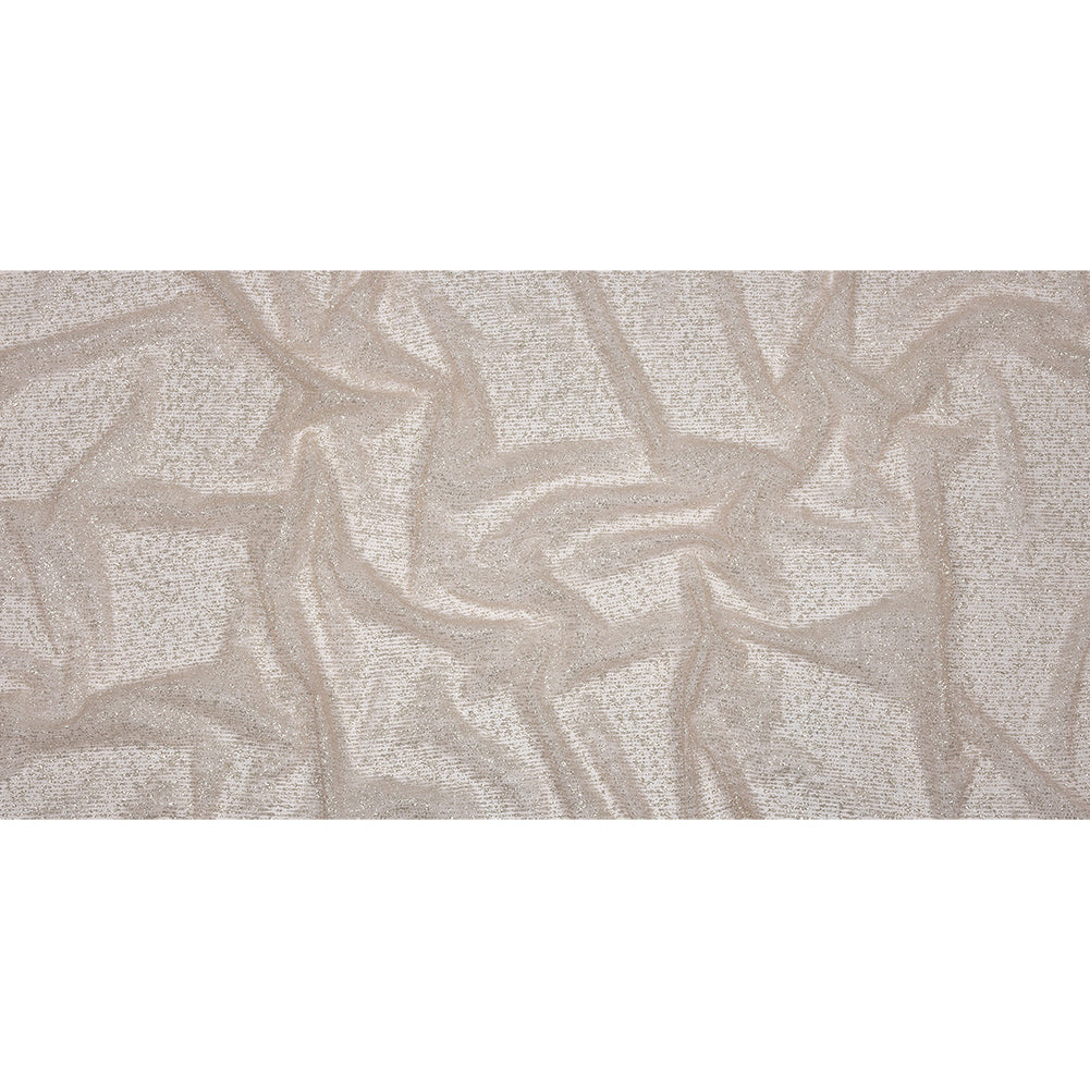 Glitter Tulle - Salmon and Silver Abstract Striations - Flare Collection Glitter Tulle - Salmon and Silver Abstract Striations - Flare Collection