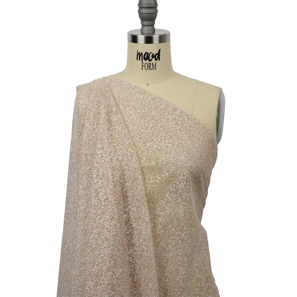 Glitter Tulle - Salmon and Silver Abstract Striations - Flare Collection Glitter Tulle - Salmon and Silver Abstract Striations - Flare Collection