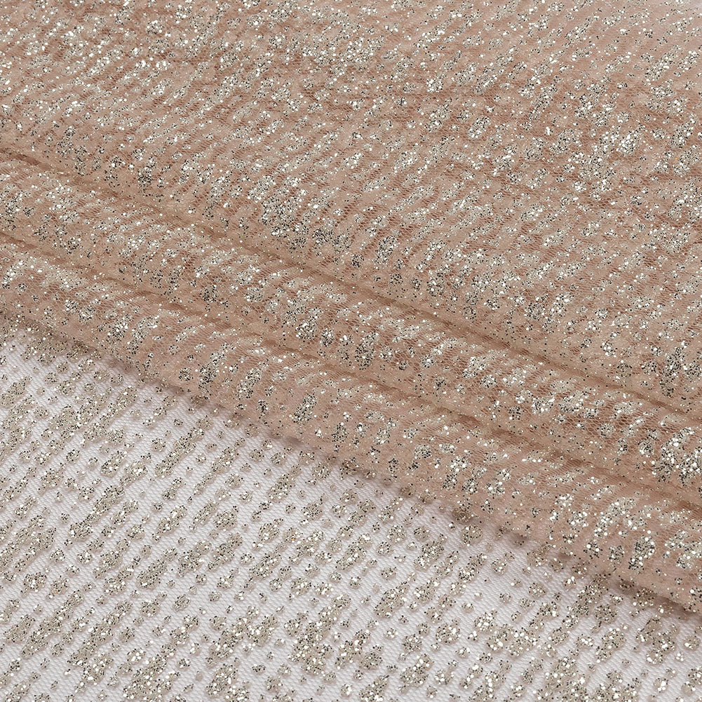 Glitter Tulle - Powder Pink and Silver Abstract Striations - Flare Collection Glitter Tulle - Powder Pink and Silver Abstract Striations - Flare Collection