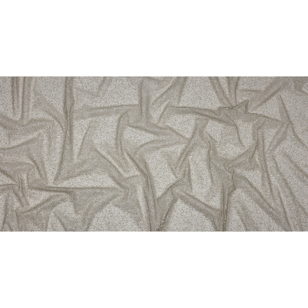 Glitter Tulle - Mink and Silver Abstract Striations - Flare Collection - Full Glitter Tulle - Mink and Silver Abstract Striations - Flare Collection - Full