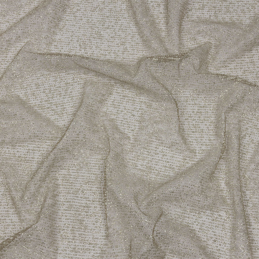 Glitter Tulle - Mink and Silver Abstract Striations - Flare Collection Glitter Tulle - Mink and Silver Abstract Striations - Flare Collection