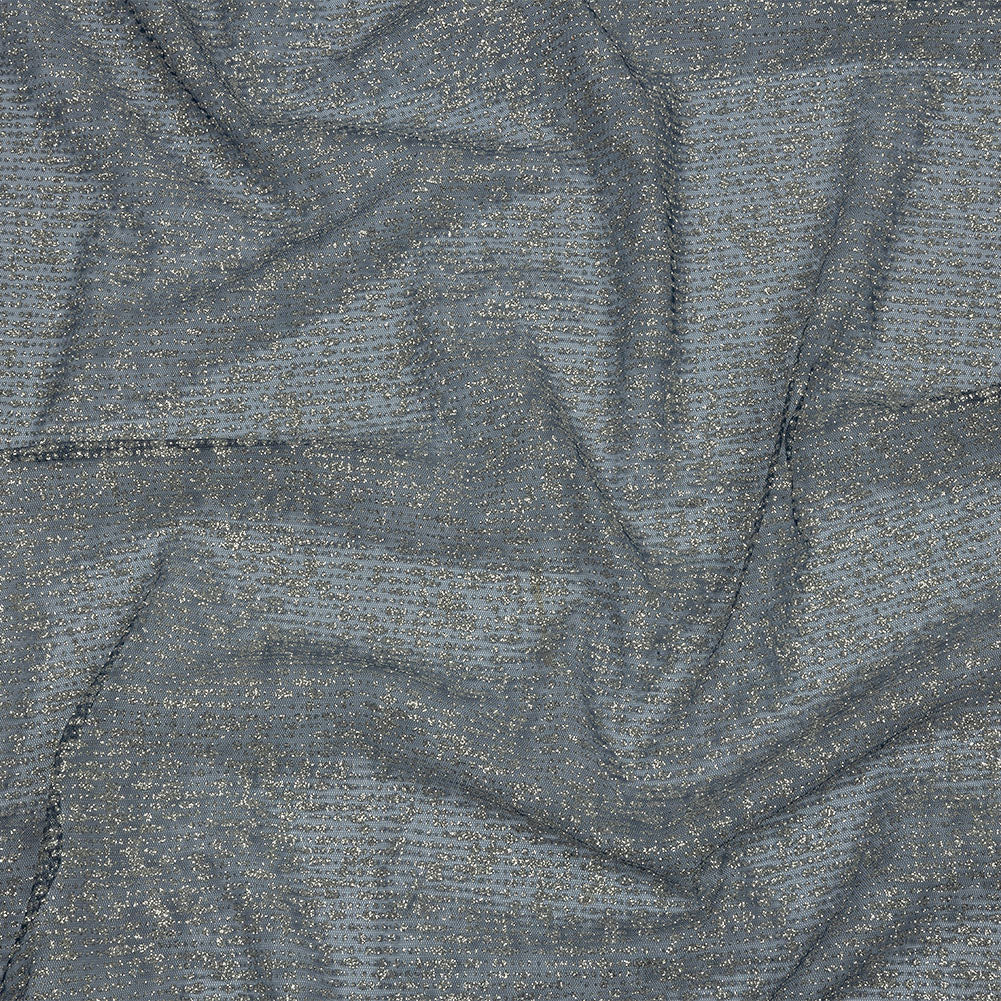 Glitter Tulle - Evening Blue and Silver Abstract Striations - Flare Collection Glitter Tulle - Evening Blue and Silver Abstract Striations - Flare Collection