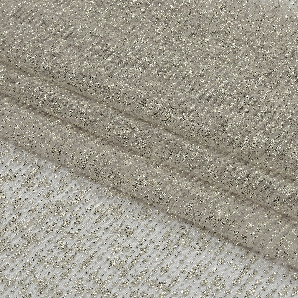Glitter Tulle - Light Gray and Silver Abstract Striations - Flare Collection Glitter Tulle - Light Gray and Silver Abstract Striations - Flare Collection