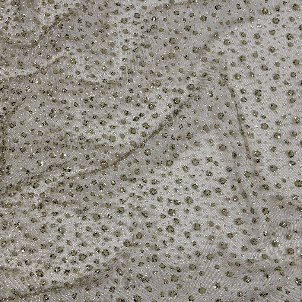 3D Glitter Tulle - Mink Puffy Spots Gradient 3D Glitter Tulle - Mink Puffy Spots Gradient