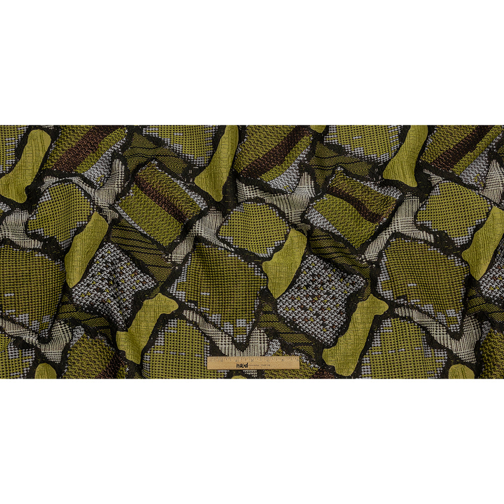 Metallic Black and Yellow Abstract Patchwork Luxury Brocade - Full Metallic Black and Yellow Abstract Patchwork Luxury Brocade - Full