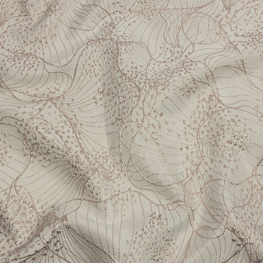 Metallic Rose Gold and Ivory Lines and Dots Luxury Brocade Metallic Rose Gold and Ivory Lines and Dots Luxury Brocade