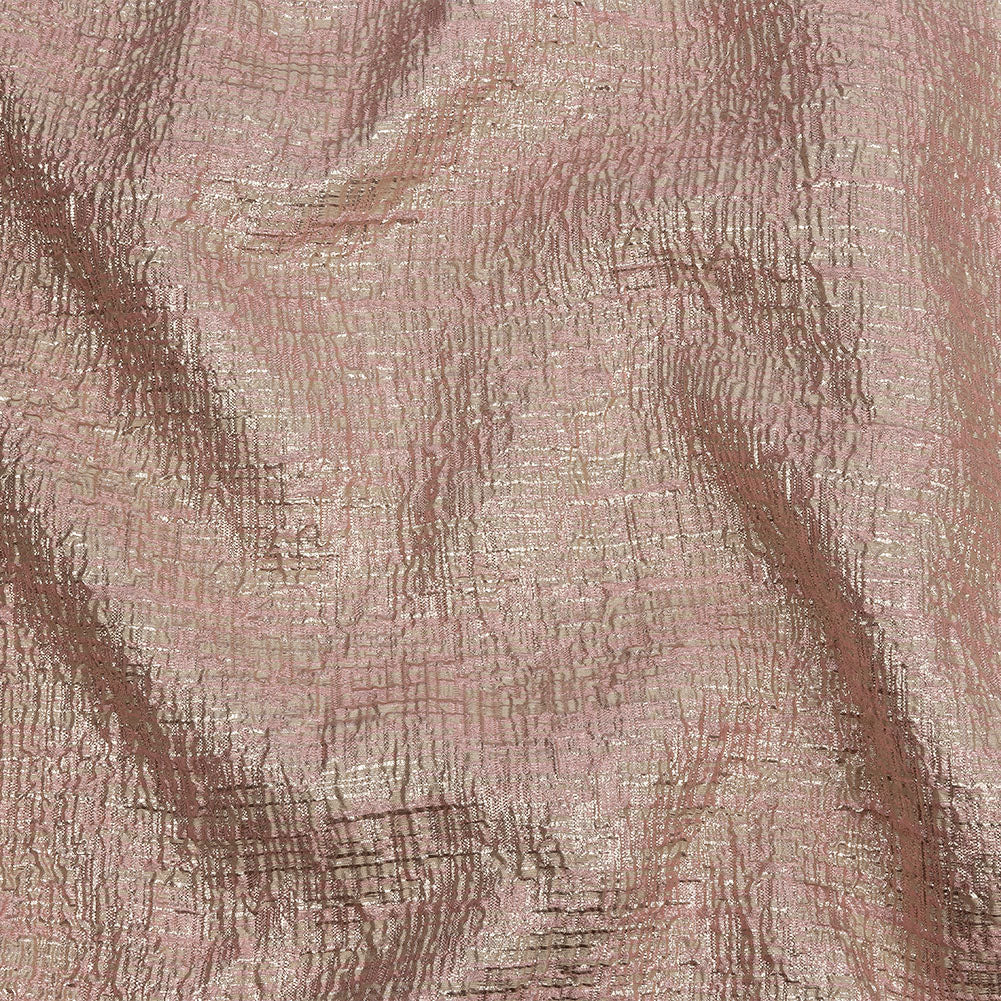 Metallic Rose Gold, Pink and Champagne Crosshatched Lines Luxury Brocade Metallic Rose Gold, Pink and Champagne Crosshatched Lines Luxury Brocade