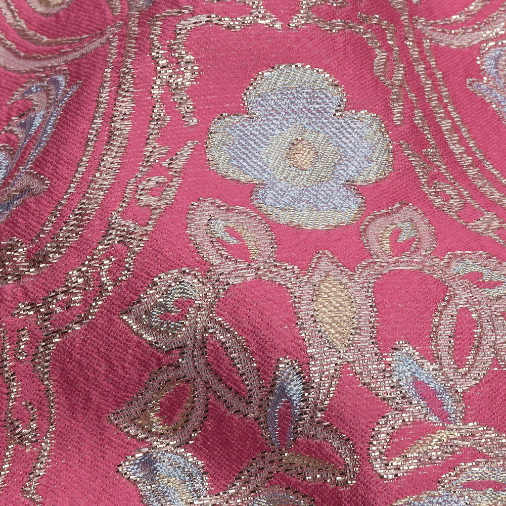 Pink, Pale Blue and Silver Floral Damask Metallic Luxury Brocade Pink, Pale Blue and Silver Floral Damask Metallic Luxury Brocade