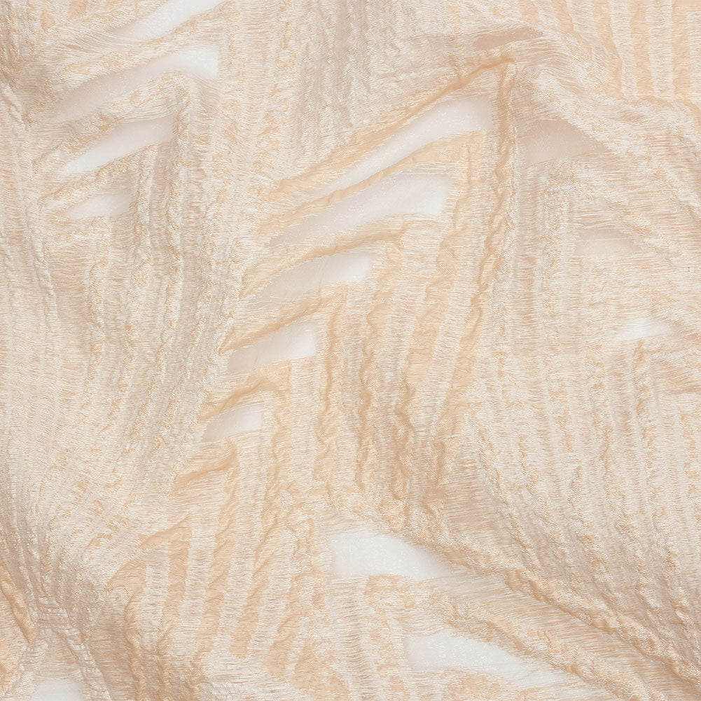 Metallic White and Peach Overlapped Nested Triangles Luxury Burnout Brocade Metallic White and Peach Overlapped Nested Triangles Luxury Burnout Brocade