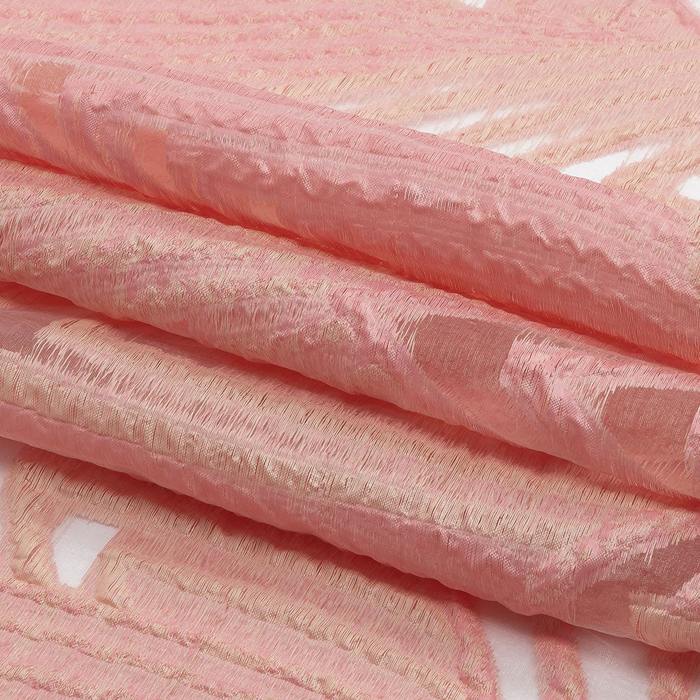 Metallic Pink and Peach Overlapped Nested Triangles Luxury Burnout Brocade Metallic Pink and Peach Overlapped Nested Triangles Luxury Burnout Brocade