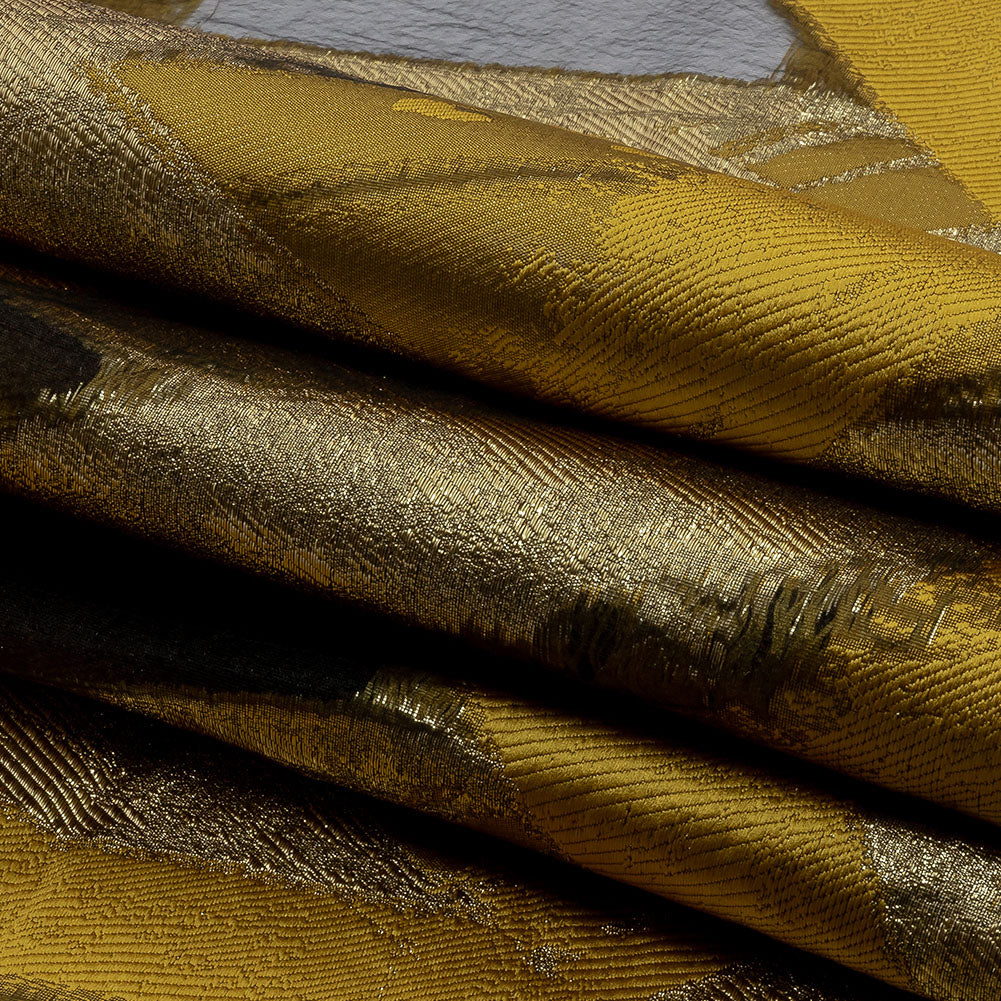 Metallic Gold and Yellow Ochre Painterly Geometrics Luxury Burnout Brocade Metallic Gold and Yellow Ochre Painterly Geometrics Luxury Burnout Brocade