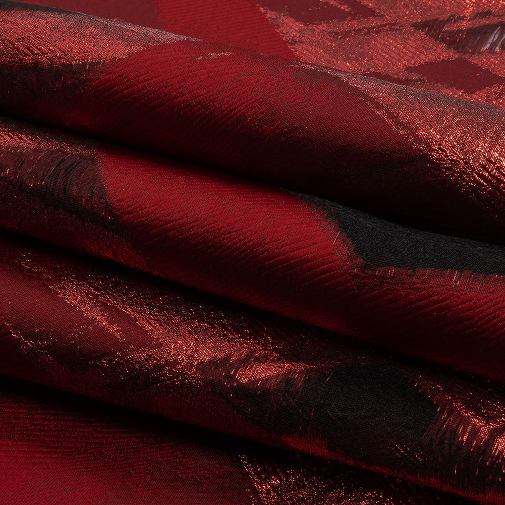 Metallic Red Painterly Geometrics Luxury Burnout Brocade Metallic Red Painterly Geometrics Luxury Burnout Brocade
