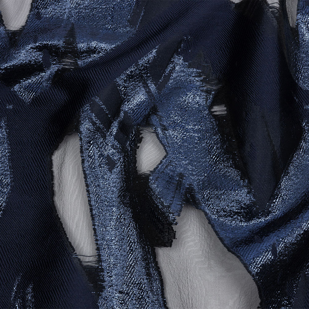Metallic Navy Painterly Geometrics Luxury Burnout Brocade Metallic Navy Painterly Geometrics Luxury Burnout Brocade