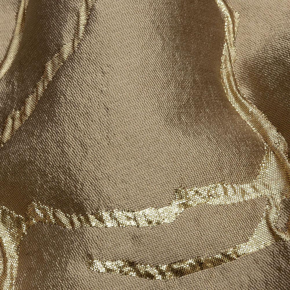 Metallic Gold and Taupe Abstract Luxury Burnout Brocade Metallic Gold and Taupe Abstract Luxury Burnout Brocade