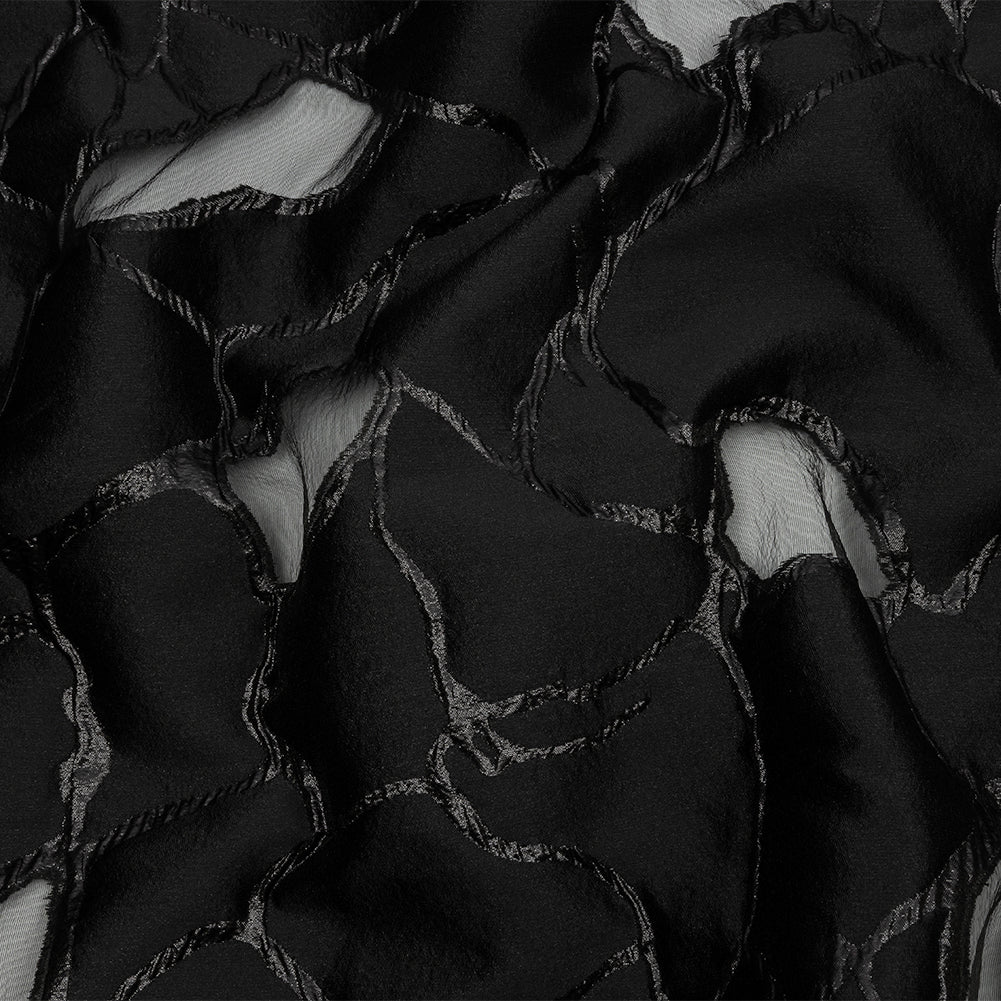 Metallic Black Abstract Luxury Burnout Brocade Metallic Black Abstract Luxury Burnout Brocade