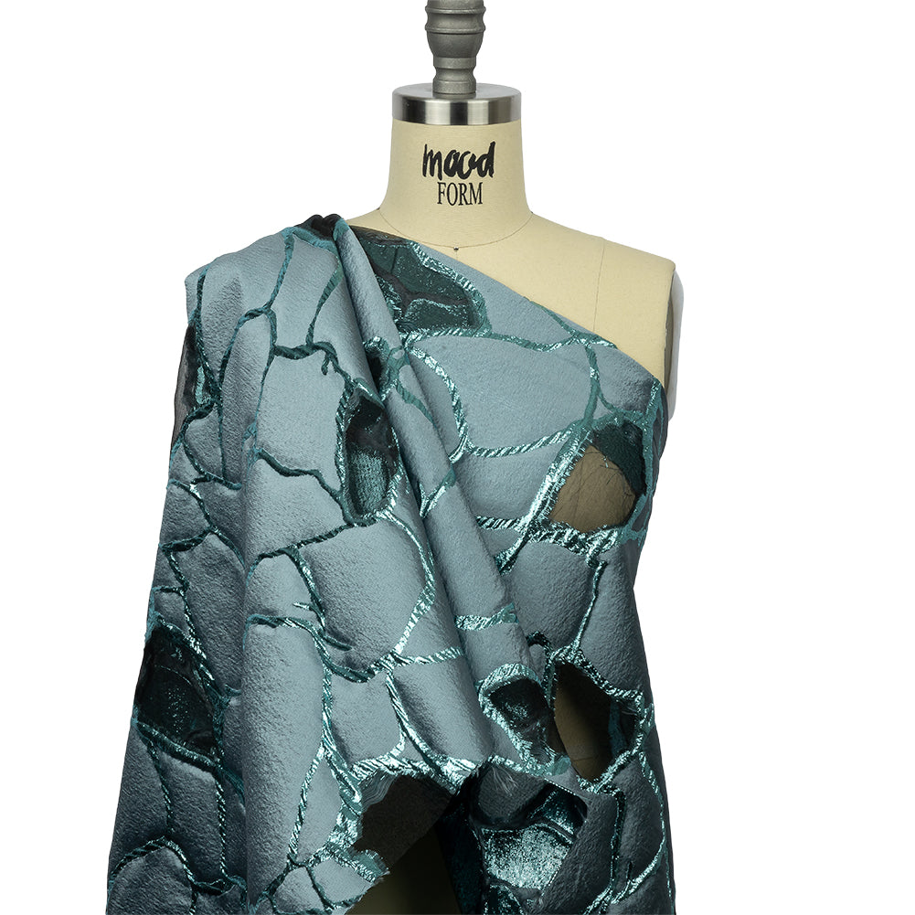 Metallic Light Blue Abstract Luxury Burnout Brocade Metallic Light Blue Abstract Luxury Burnout Brocade