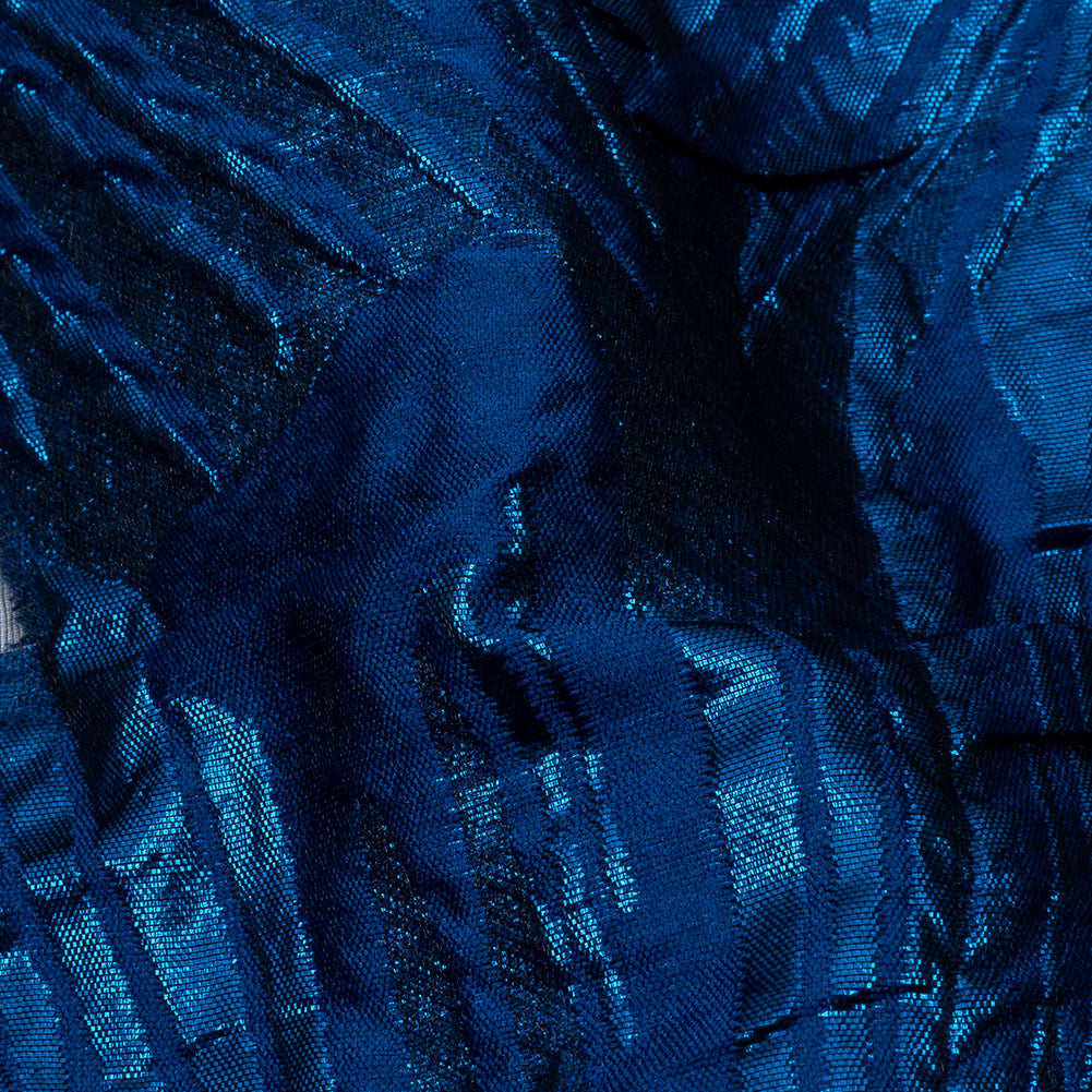 Metallic Blue Firework Flowers Luxury Burnout Brocade Metallic Blue Firework Flowers Luxury Burnout Brocade