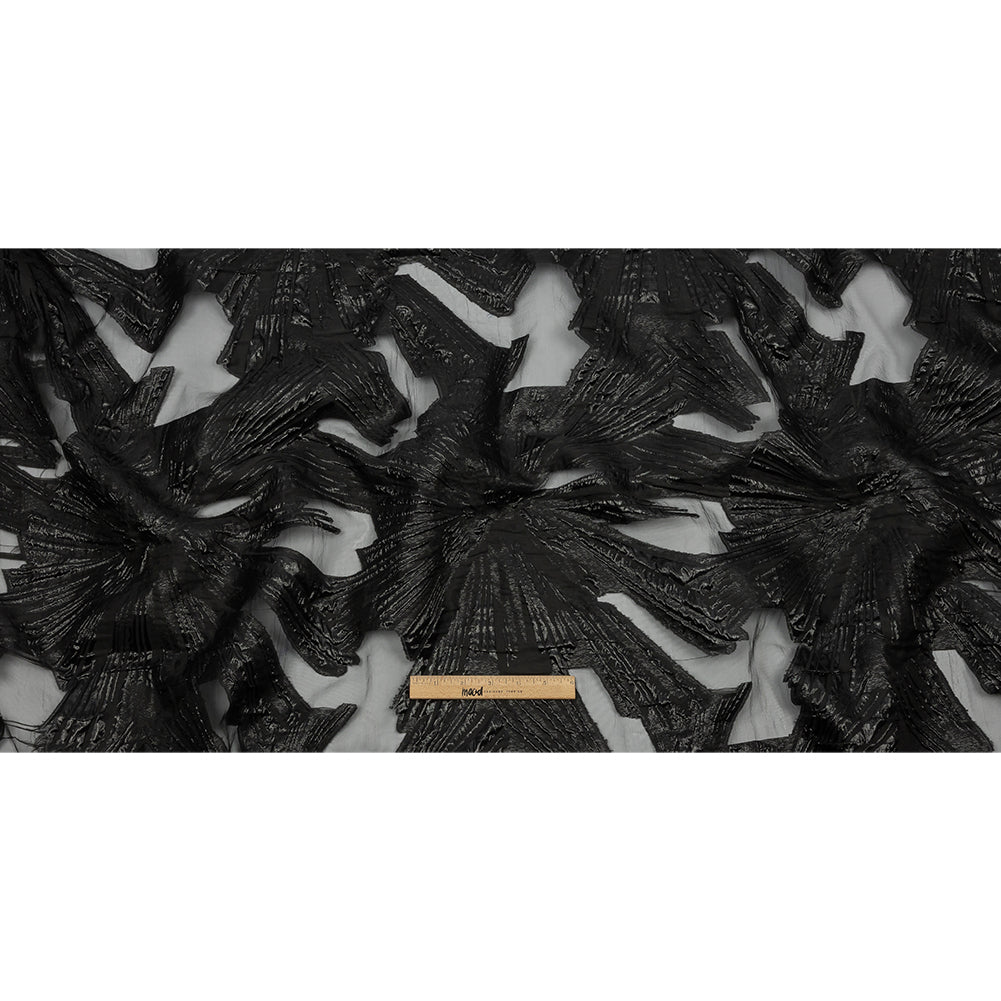 Metallic Black Firework Flowers Luxury Burnout Brocade Metallic Black Firework Flowers Luxury Burnout Brocade