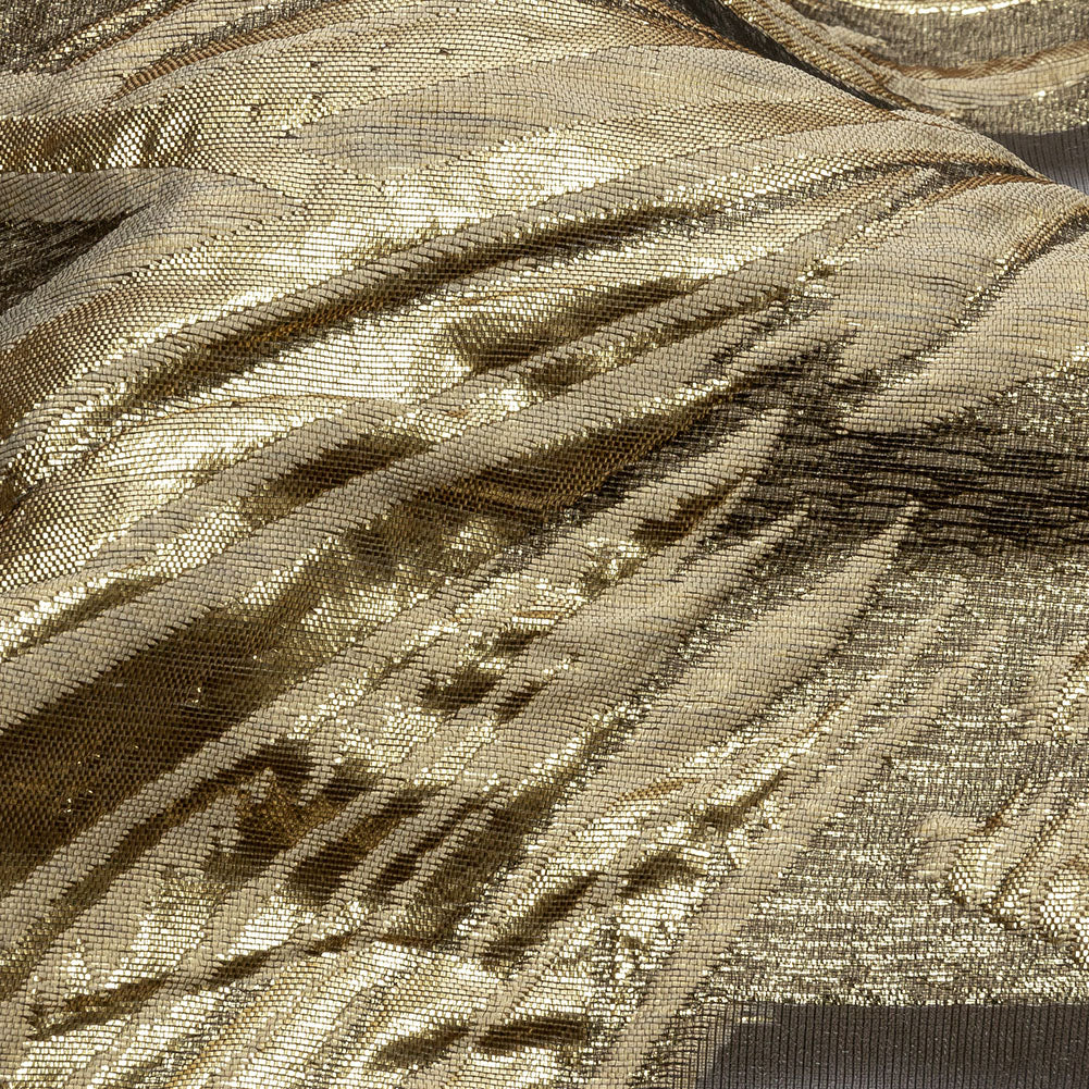 Metallic Burnout Brocade - Gold and Beige Firework Florals Metallic Burnout Brocade - Gold and Beige Firework Florals