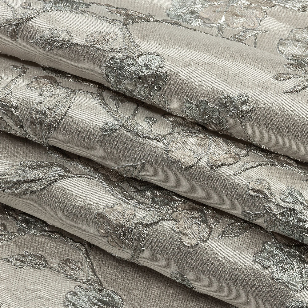 Metallic Palest Pink and Silver Flowering Vines Luxury Brocade Metallic Palest Pink and Silver Flowering Vines Luxury Brocade