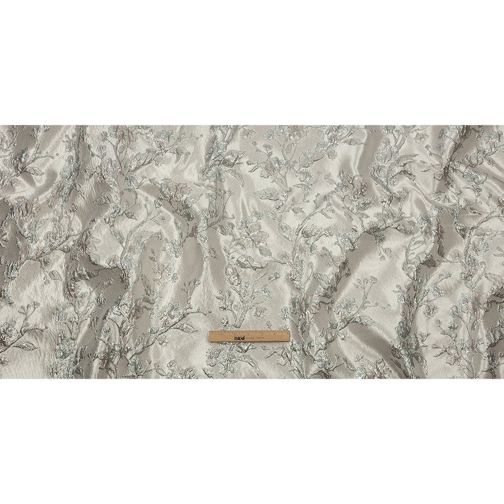 Metallic Palest Pink and Silver Flowering Vines Luxury Brocade Metallic Palest Pink and Silver Flowering Vines Luxury Brocade