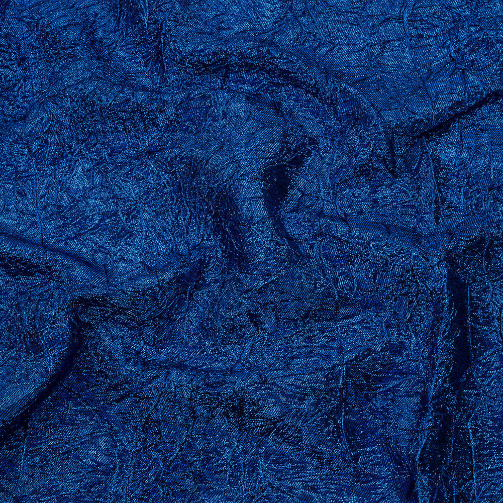 Astrolabe Metallic Royal Blue Crinkled Luxury Brocade with Black Backing Astrolabe Metallic Royal Blue Crinkled Luxury Brocade with Black Backing