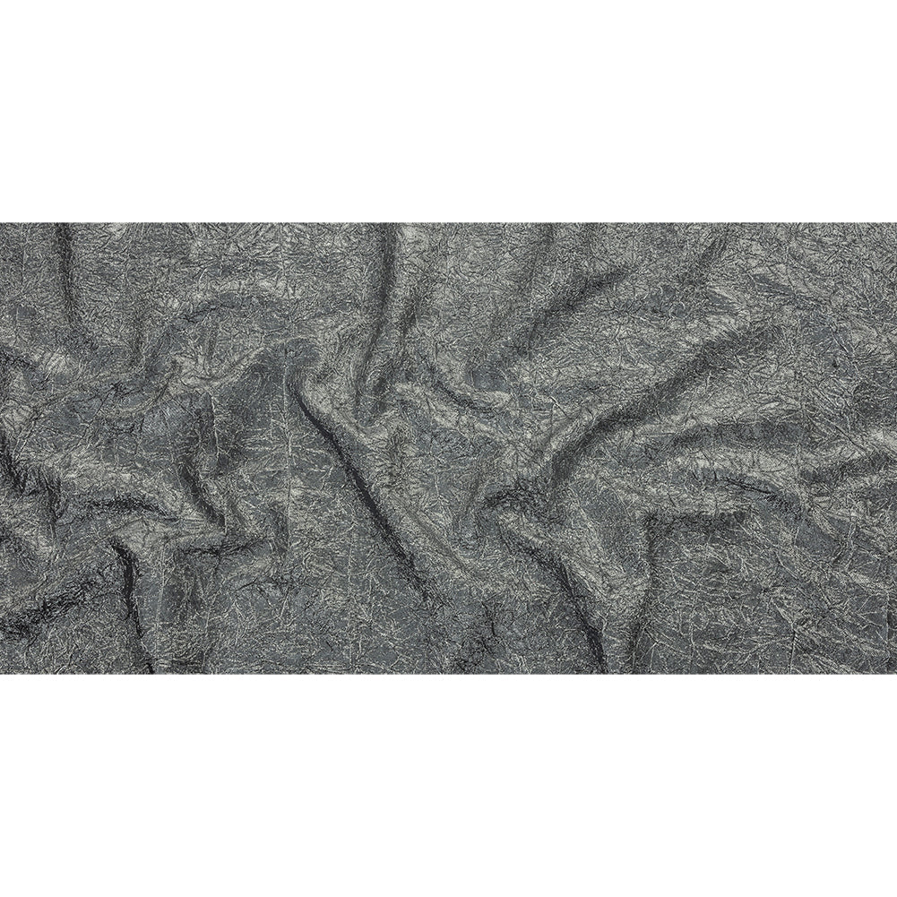 Astrolabe Metallic Bright Silver Crinkled Luxury Brocade with Black Backing - Full Astrolabe Metallic Bright Silver Crinkled Luxury Brocade with Black Backing - Full