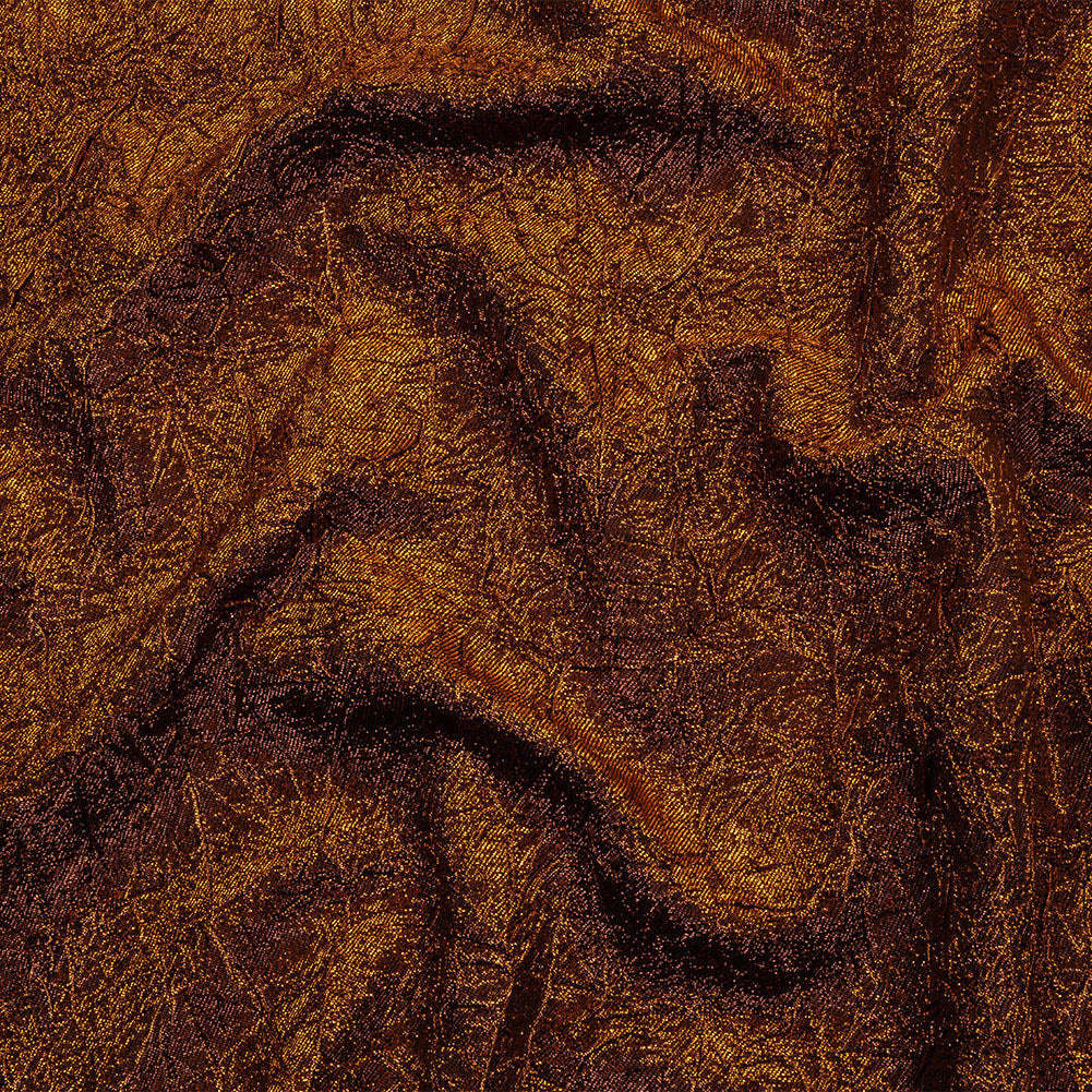 Astrolabe Metallic Orange Crinkled Luxury Brocade with Black Backing Astrolabe Metallic Orange Crinkled Luxury Brocade with Black Backing