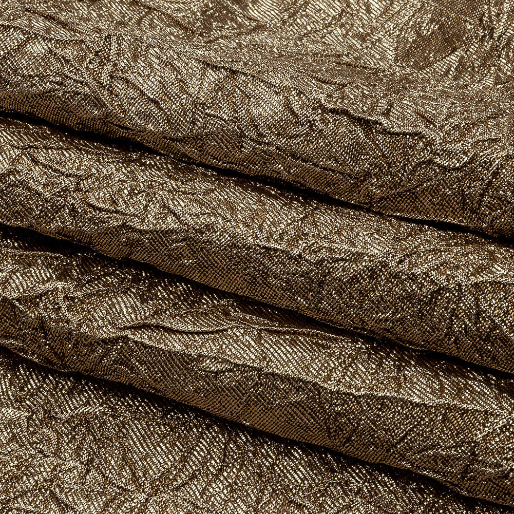 Astrolabe Metallic Gold Crinkled Luxury Brocade with Black Backing - Folded Astrolabe Metallic Gold Crinkled Luxury Brocade with Black Backing - Folded