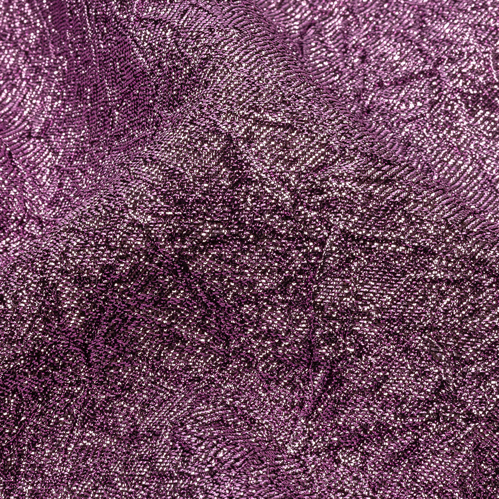Astrolabe Metallic Bright Orchid Crinkled Luxury Brocade with Black Backing Astrolabe Metallic Bright Orchid Crinkled Luxury Brocade with Black Backing