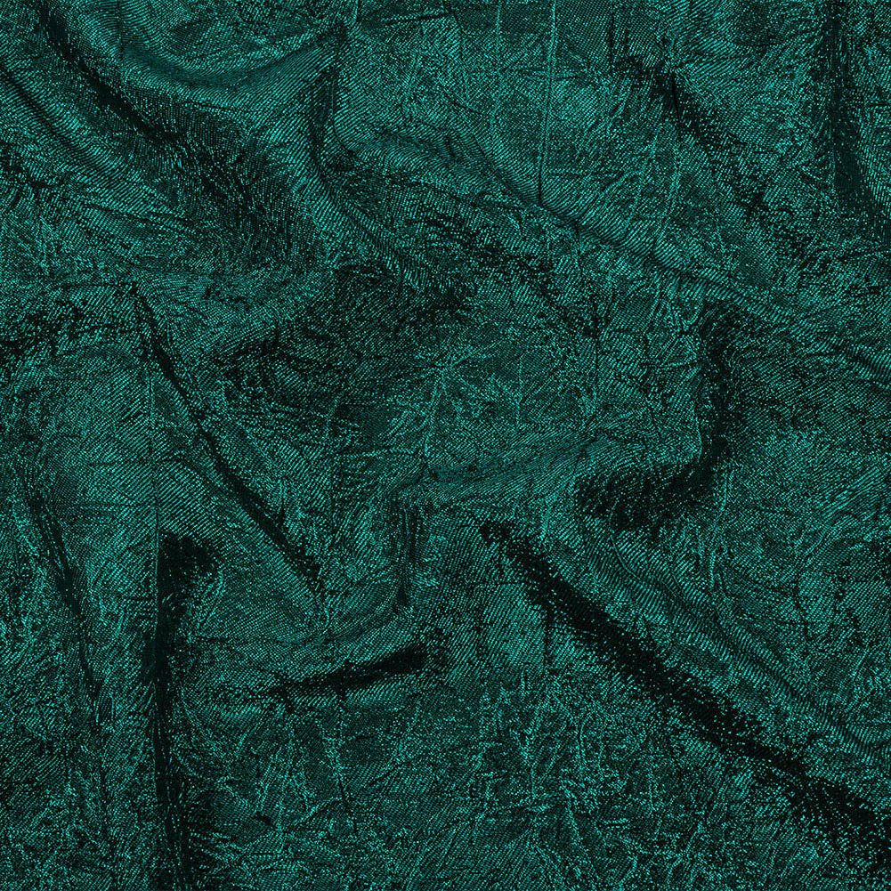 Astrolabe Metallic Teal Crinkled Luxury Brocade with Black Backing Astrolabe Metallic Teal Crinkled Luxury Brocade with Black Backing