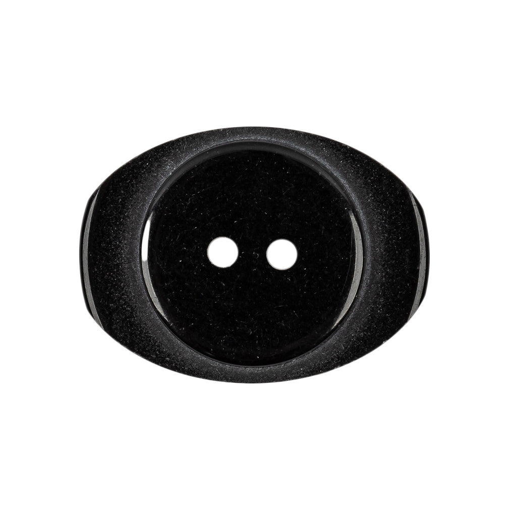 Light Smoke Iridescent and Matte 2-Hole Oval Button - 44L/28mm Detail Light Smoke Iridescent and Matte 2-Hole Oval Button - 44L/28mm Detail