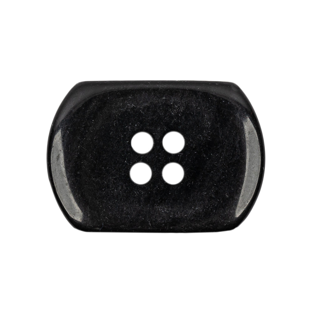 Italian Smoky Iridescent Rectangular 4-Hole Plastic Button - 44L/28mm Detail Italian Smoky Iridescent Rectangular 4-Hole Plastic Button - 44L/28mm Detail